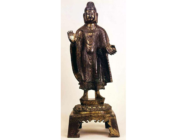 銅造弥勒仏立像