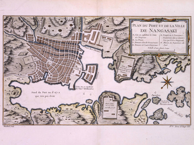 ベラン　長崎の港と市街図：歴史資料　１枚