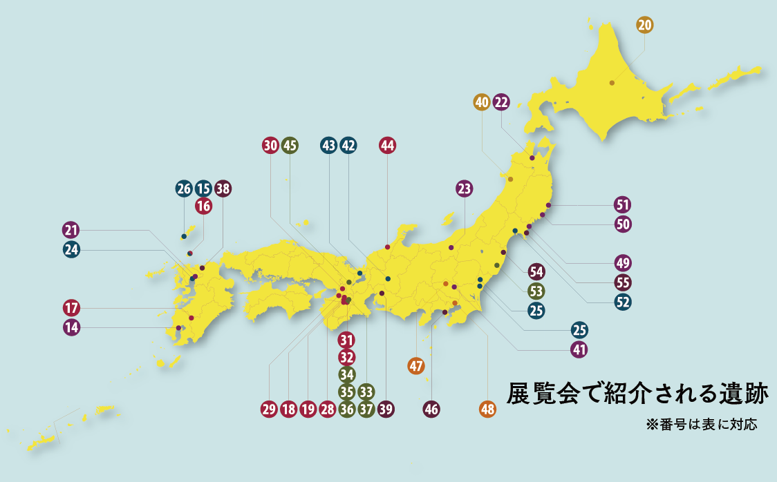 展覧会で紹介される遺跡