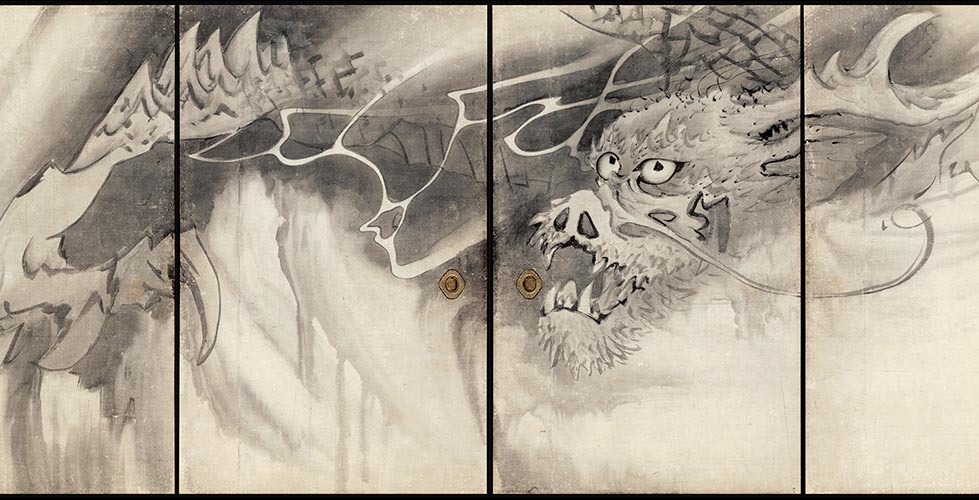 龍・虎図襖（部分）