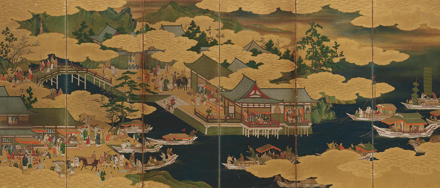 唐船・南蛮船図屏風ー左