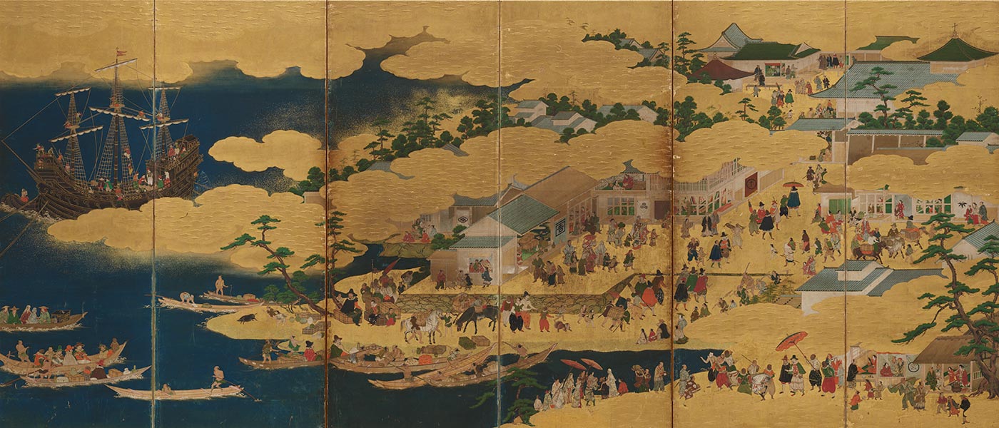 唐船・南蛮船図屏風ー右