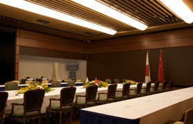 日中首脳会談の会場（第２室）